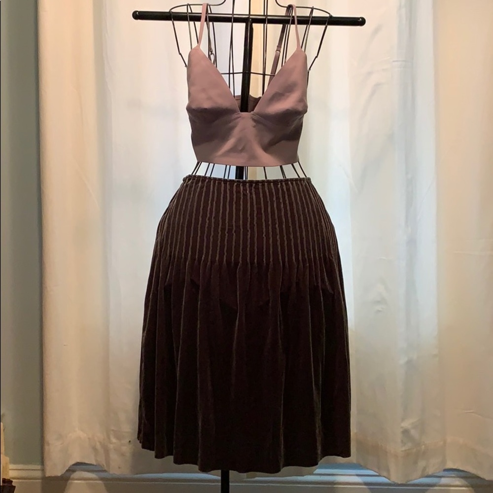 Velvet skirt Grace Elements gold-green